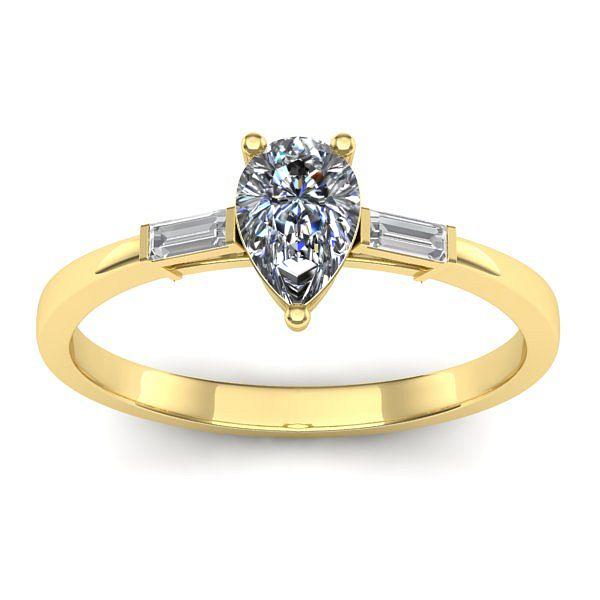 Inel de logodna cu safir alb lacrima