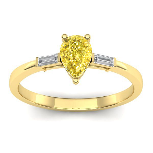 Inel cu safir galben lacrima