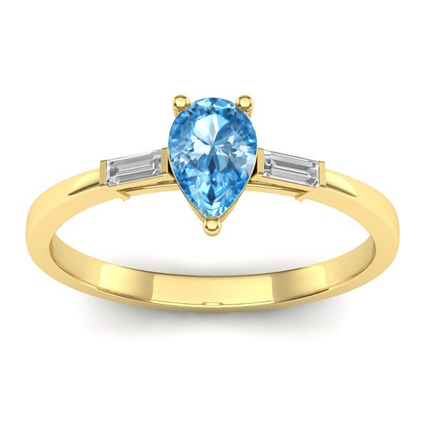 Inel logodna cu topaz blue lacrima
