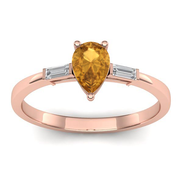 Inel cu citrin lacrima