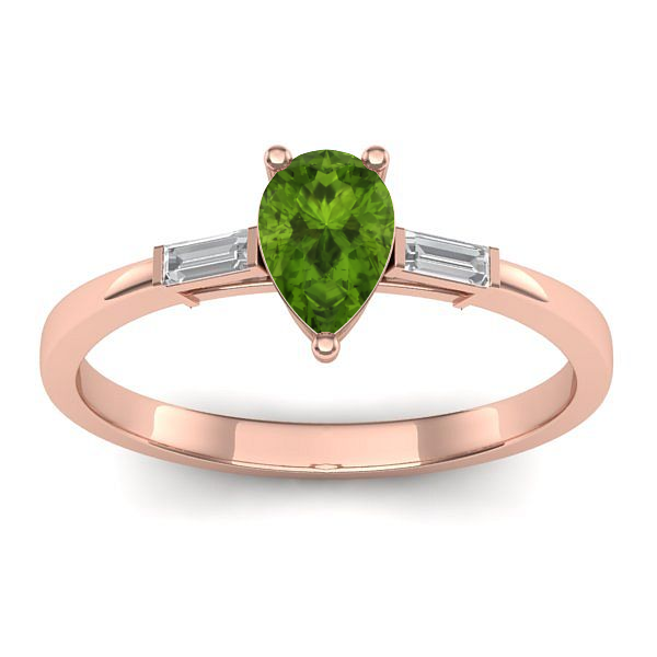 Inel cu peridot lacrima