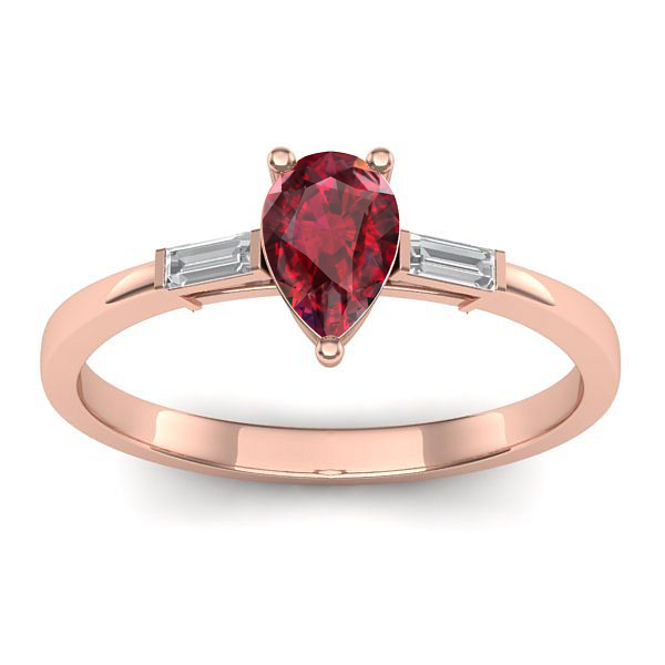 Inel de logodna cu rubin lacrima