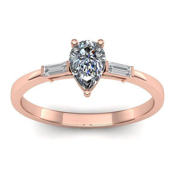 Inel logodna cu safir alb lacrima