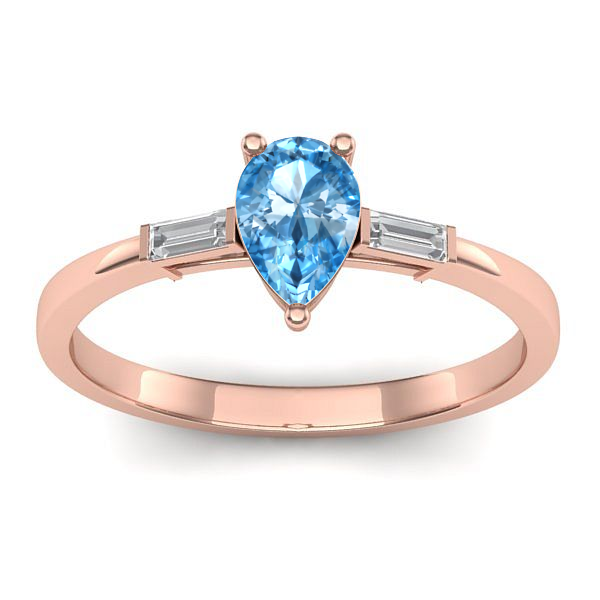 Inel cu topaz blue lacrima