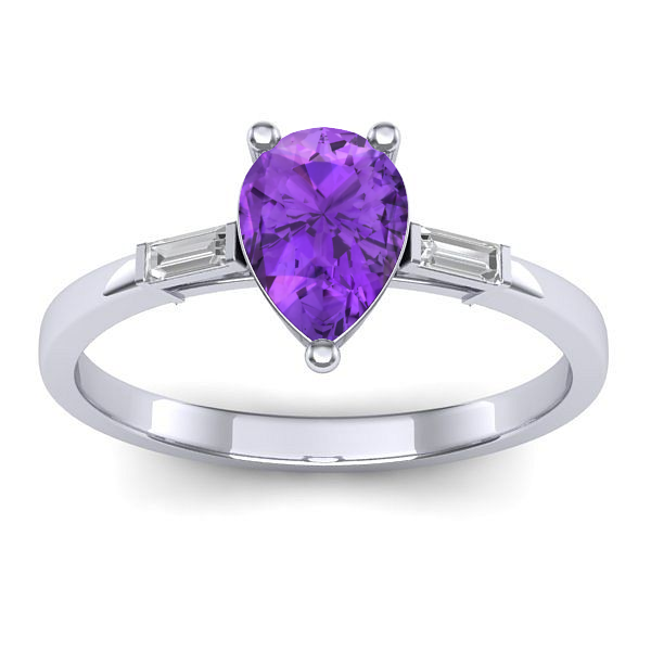 Inel logodna cu ametist lacrima