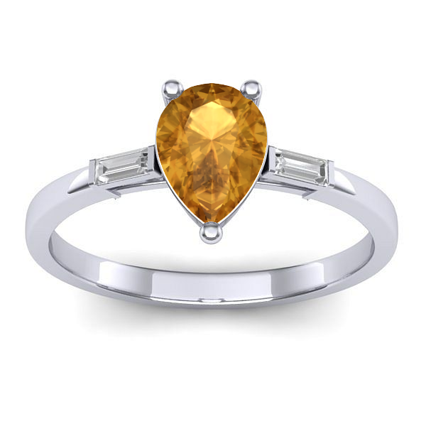 Inel cu citrin lacrima