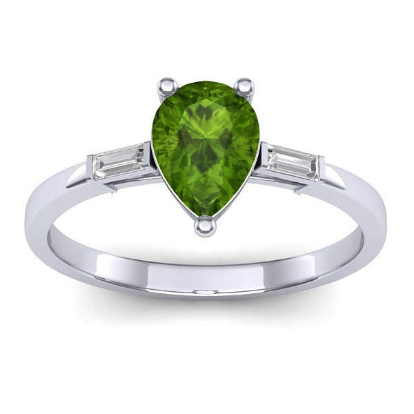 Inel logodna cu peridot lacrima