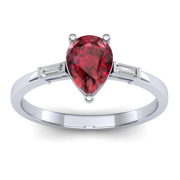 Inel cu rubin lacrima