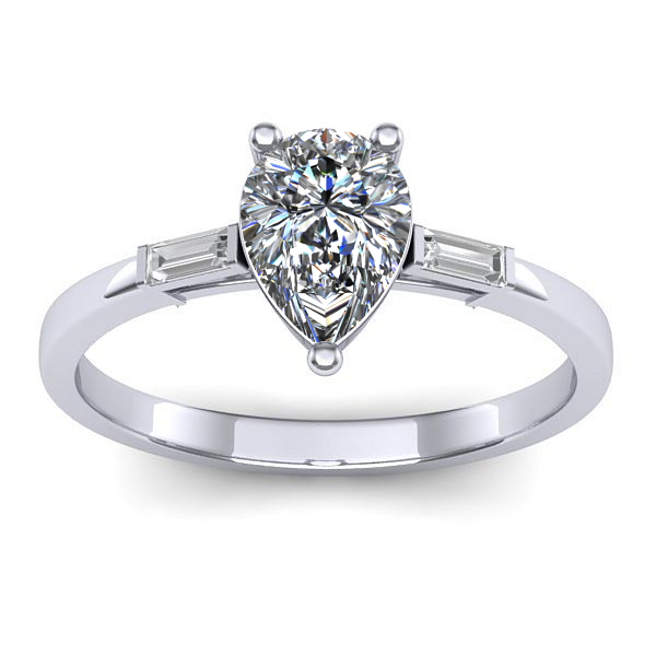 Inel cu diamant de laborator lacrima