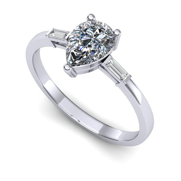 Inel de logodna din aur alb cu diamant de laborator