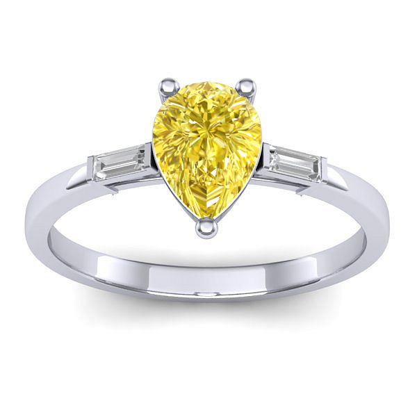 Inel cu safir galben lacrima