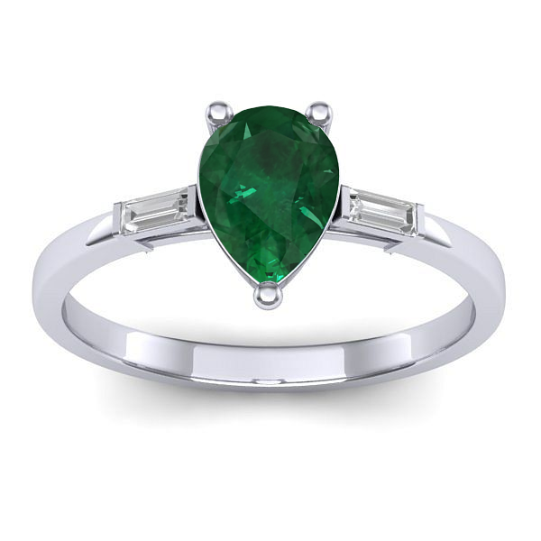 Inel de logodna cu smarald lacrima