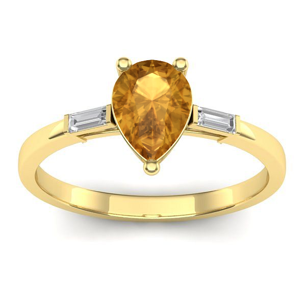Inel logodna cu citrin lacrima