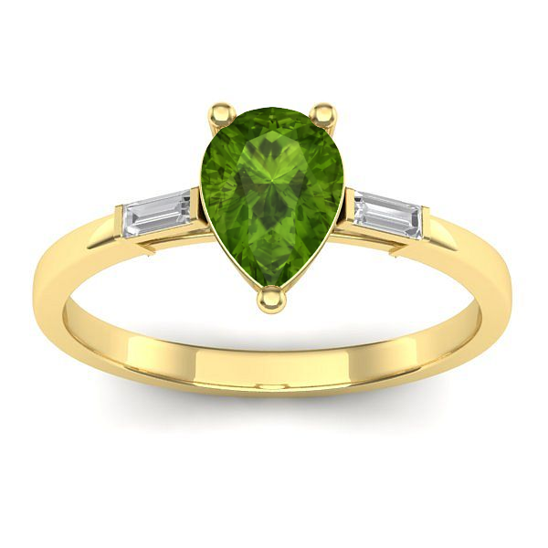 Inel de logodna cu peridot lacrima