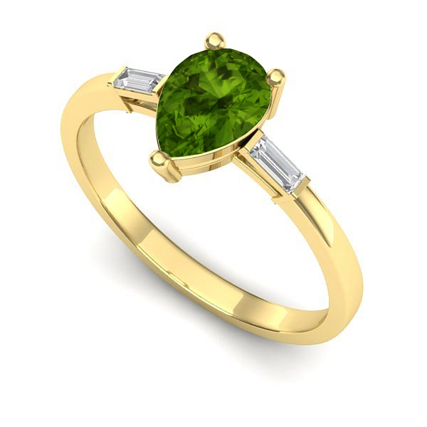 Inel de logodna din aur galben cu peridot