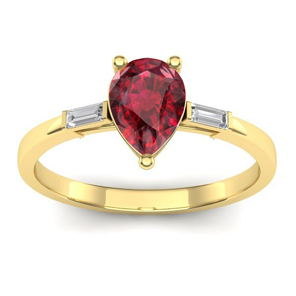 Inel de logodna cu rubin lacrima