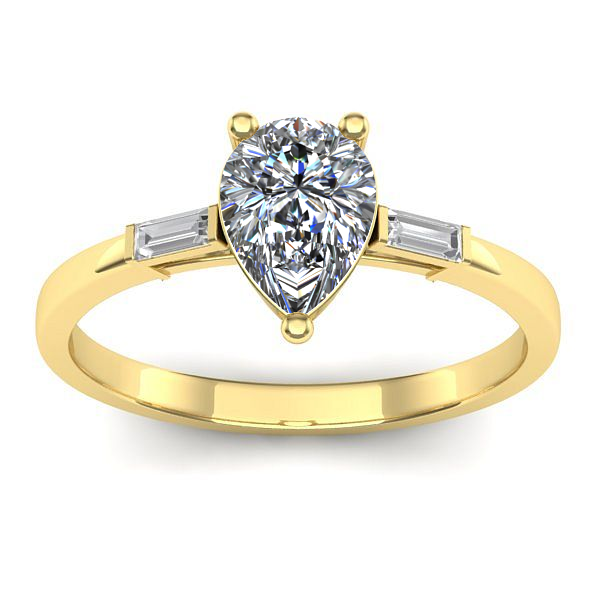 Inel logodna cu safir alb lacrima