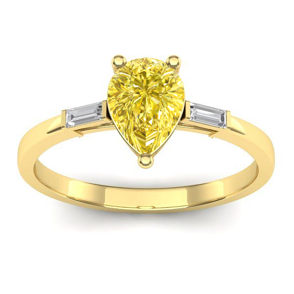 Inel de logodna cu safir galben lacrima