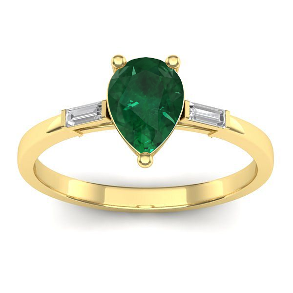 Inel de logodna cu smarald lacrima