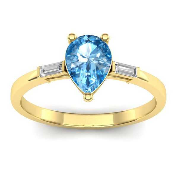 Inel cu topaz blue lacrima