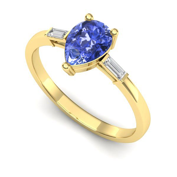 Inel din aur galben cu tanzanit