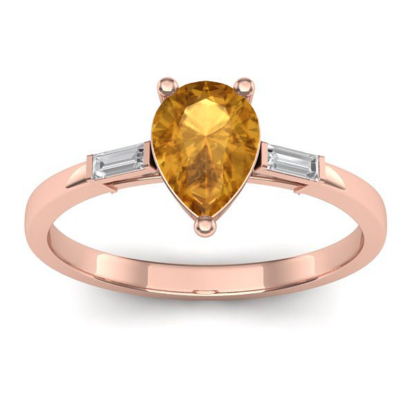 Inel logodna cu citrin lacrima