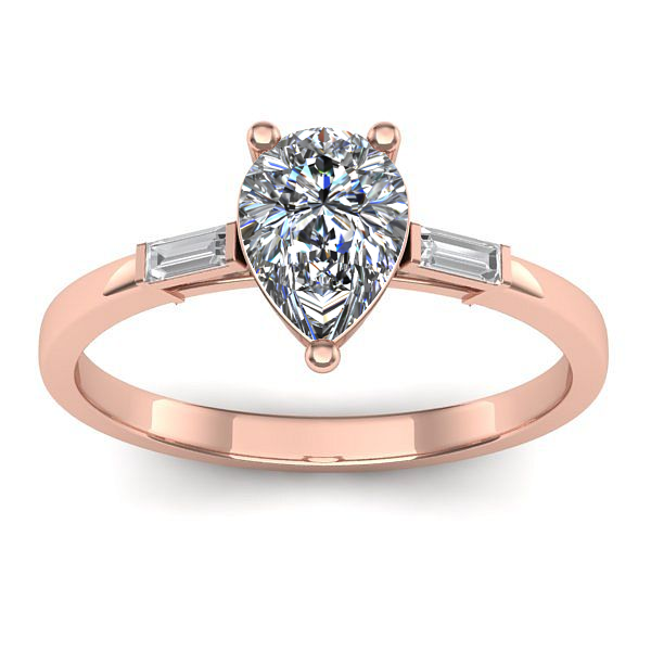 Inel logodna cu safir alb lacrima