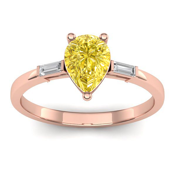 Inel de logodna cu safir galben lacrima