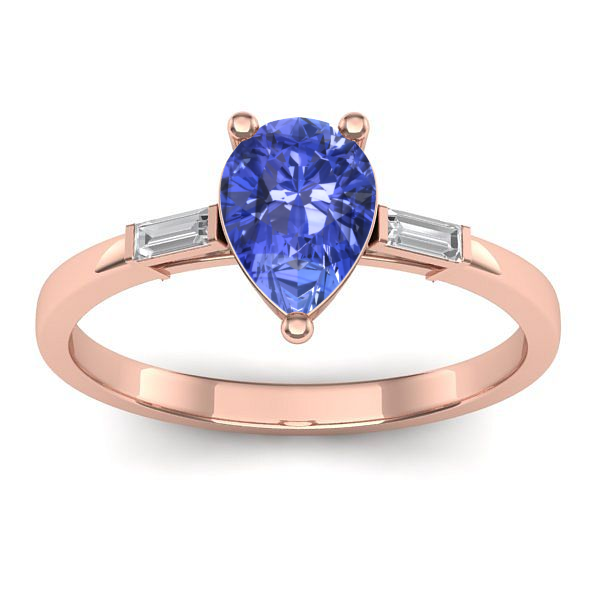 Inel de logodna cu tanzanit lacrima