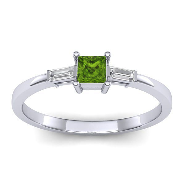 Inel logodna cu peridot patrat