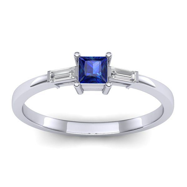 Inel de logodna cu safir patrat