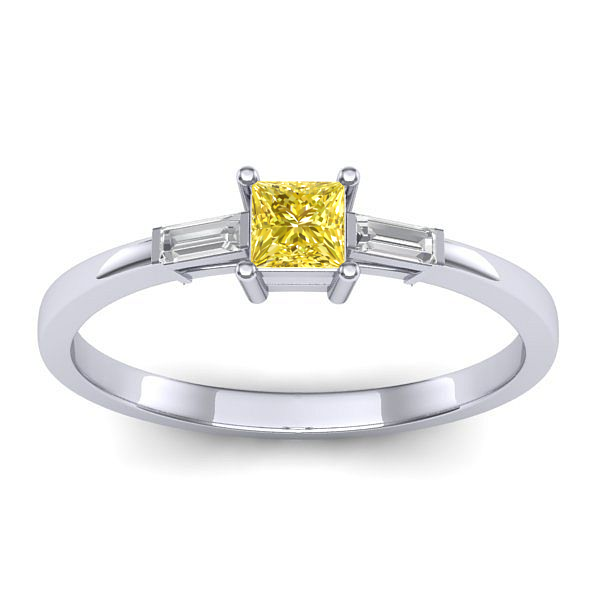 Inel logodna cu safir galben patrat