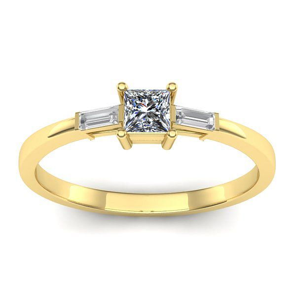 Inel logodna cu diamant patrat