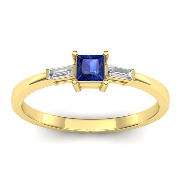 Inel cu safir patrat