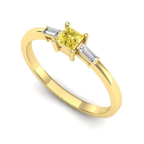 Inel de logodna din aur galben cu safir galben