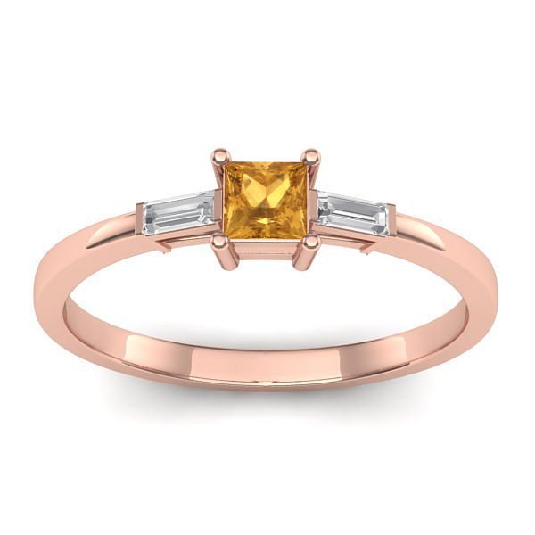 Inel de logodna cu citrin patrat