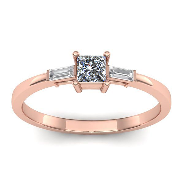 Inel cu diamant patrat