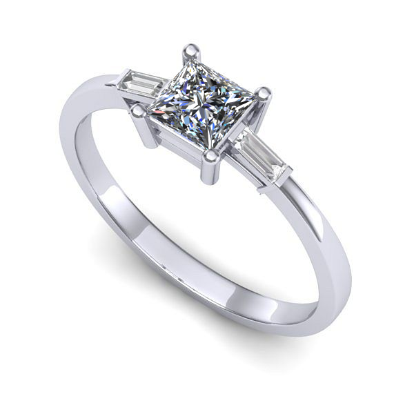 Inel logodna din aur alb cu diamant