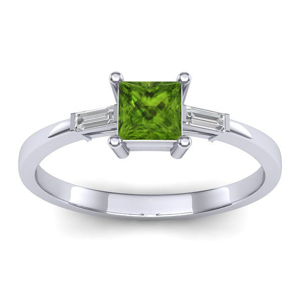 Inel logodna cu peridot patrat