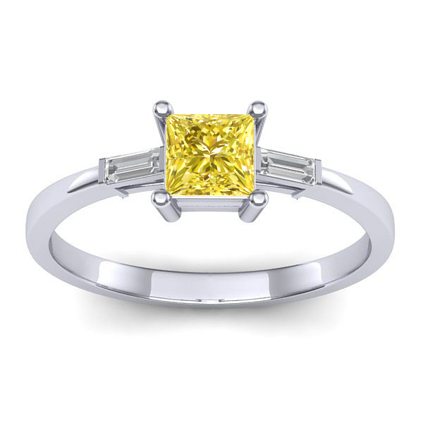 Inel logodna cu safir galben patrat