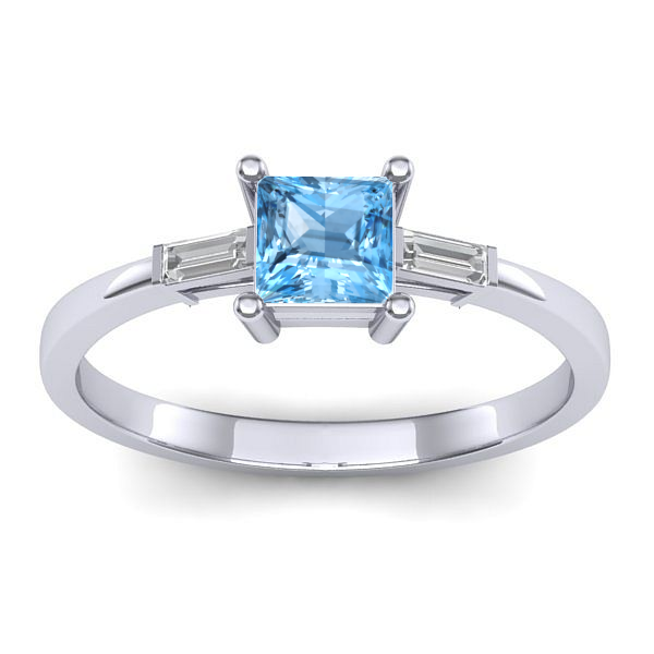 Inel cu topaz blue patrat