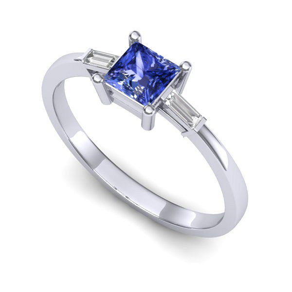 Inel din aur alb cu tanzanit