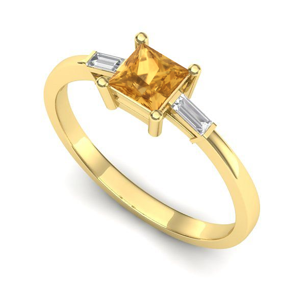 Inel de logodna din aur galben cu citrin