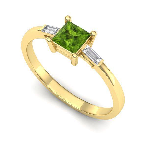 Inel de logodna din aur galben cu peridot