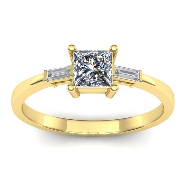 Inel cu safir alb patrat