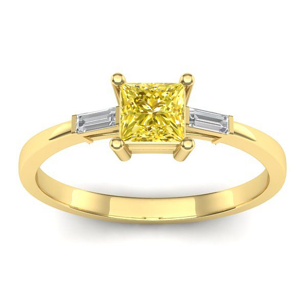 Inel logodna cu safir galben patrat