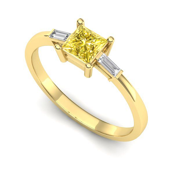 Inel de logodna din aur galben cu safir galben