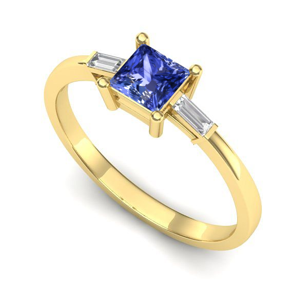 Inel din aur galben cu tanzanit