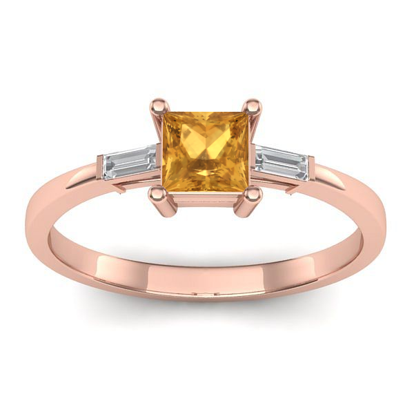 Inel de logodna cu citrin patrat