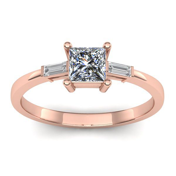 Inel de logodna cu diamant patrat